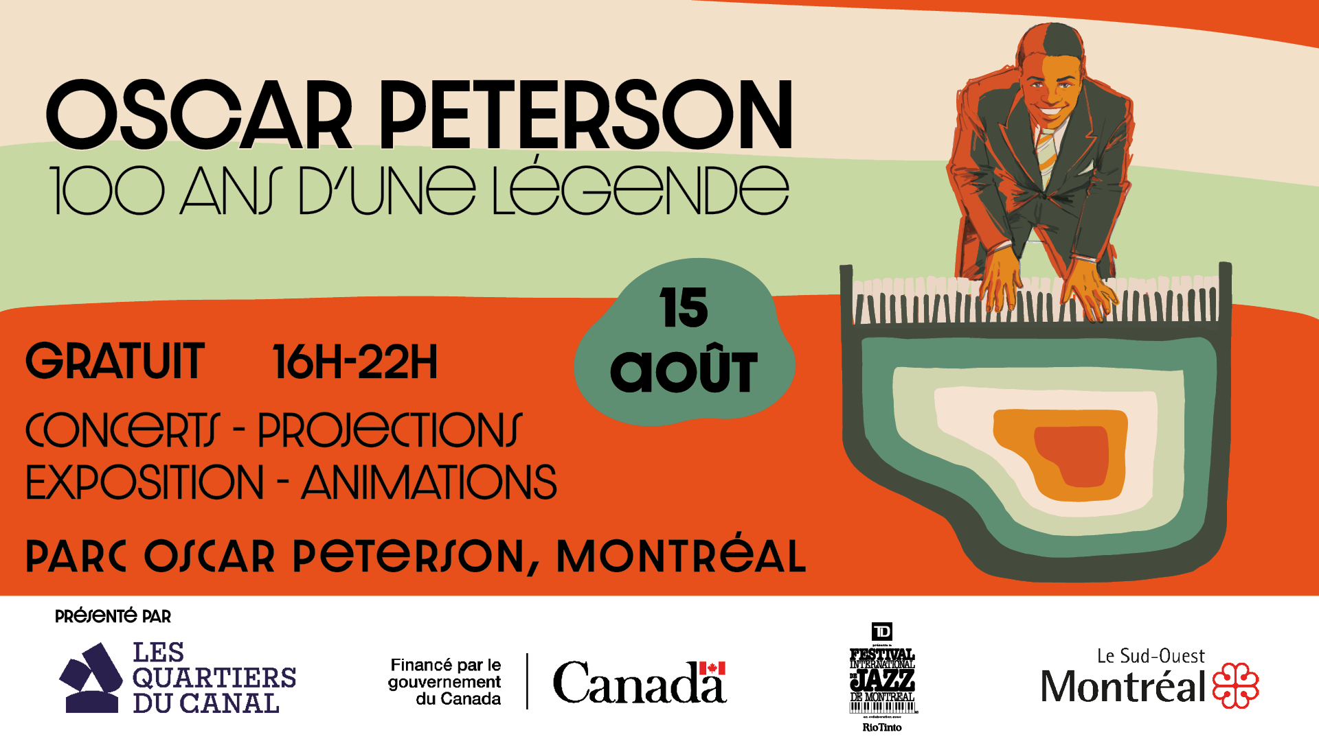 Célébrons Oscar Peterson - 100 ans d'une légende @ Parc Oscar Peterson (15 août)
