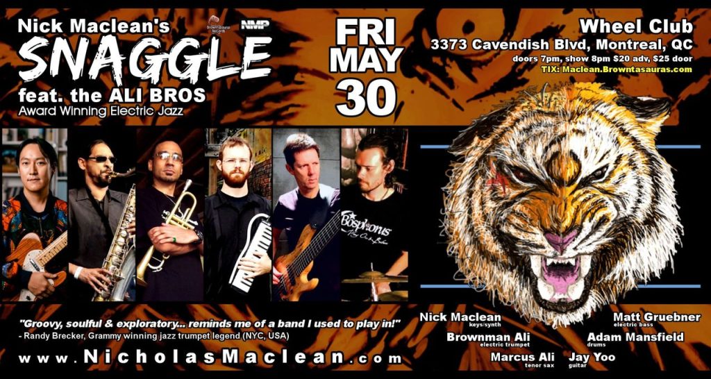 Snaggle de Nick Maclean avec les frêres Brownman Ali Marcus Ali @ Wheel Club (30 mai)